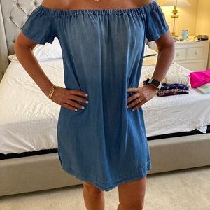 Cloth and Stone Chambray off shoulder mini